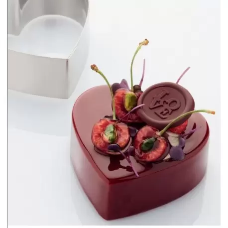 Martellato 42H5X12 Stainless Steel Cake Ring - Heart Shape 12 x 5cm - 315ml - 50mm H Individual Cake Rings