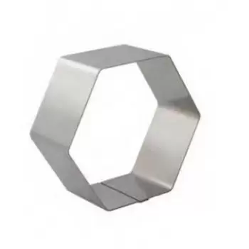 Martellato 3H5X13 Stainless Steel Entremet Hexagonal Cake Pastry Ring - 235 x 255 x 50 mm Individual Cake Rings