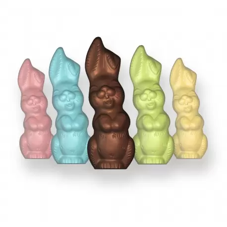 Cabrellon 14506 Polycarbonate Chocolate Easter Bunny Rabbit Mold - Small Size - 69.2 x 26 mm - 4 x 4 cavity - 275 x 175 mm Ea...