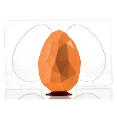 Martellato 20U502 Polycarbonate Chocolate Easter Egg Mold - DIAMOND - 99 x 150 mm - 210gr - 2 cavities for 1 whole egg Easter...