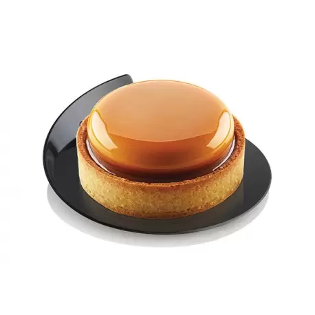 Pastry Chef's Boutique B17188W Silikomart Black Round Plastic Monoportion Tray - 86mm round - 100pcs Mono Cake Boards