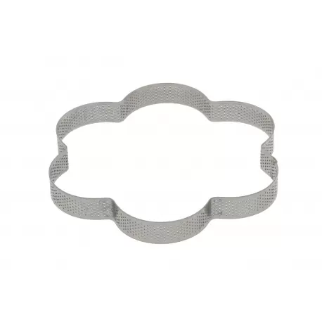 Pastry Chef's Boutique 06625 Stainless Steel Perforated Flower Circle Tart Ring - 5 Parts - Ø 20 x 2.5 cm Other Shaped Rings