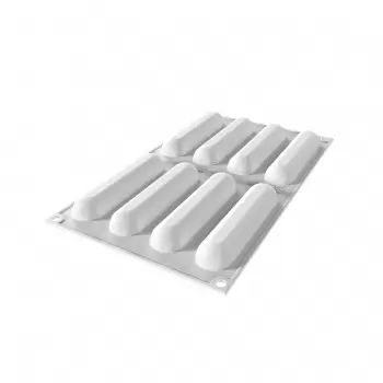 Silikomart 36.369.87.0065 Silikomart Kit Eclair Silicone Mold by Joakim Prat - 122 x 26 x 16 mm - 40 mL - 16 Cavity Silikoma...