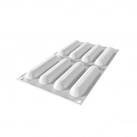 Silikomart 36.369.87.0065 Silikomart Kit Eclair Silicone Mold by Joakim Prat - 122 x 26 x 16 mm - 40 mL - 16 Cavity Silikoma...