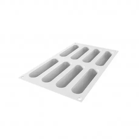 Silikomart 36.369.87.0065 Silikomart Kit Eclair Silicone Mold by Joakim Prat - 122 x 26 x 16 mm - 40 mL - 16 Cavity Silikoma...