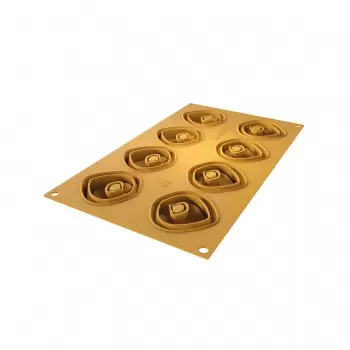 Silikomart Professional Naturae Tortellino 20 Silicone Mold by Andrea Valentinetti - 22 x 54 mm - 20 mL - 8 Cavity