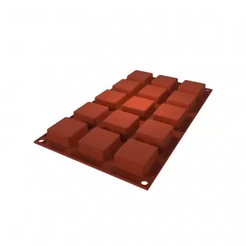 Silikomart Professional SF379 Mauresque Square Silicone Mold - 40 x 40 x 16 mm - 23mL - 15 Cavity