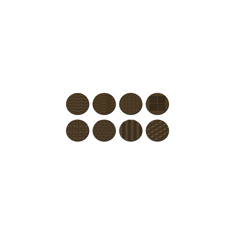 Polycarbonate Square Caraques Chocolate Mold Assortment of 24 - 33x33x4mm -  5gr - 4x6 Cavity - 275x175x25mm