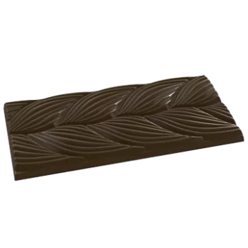 Pastry Chef's Boutique PCB303 Polycarbonate Wavy Braided Wheat Bar Chocolate Mold - 150x75x9mm - 94gr - 1x3 Cavity - 275x135x...