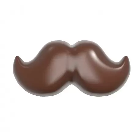 Chocolate World CW12066 Polycarbonate Funny Mustache Chocolate Mold- 48 x 22.5 x 18.5 mm - 12.5gr - 3x7 Cavity - 275x135x24mm...