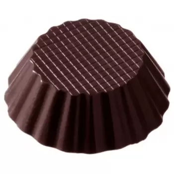 Pastry Chef's Boutique CW2152 Polycarbonate Traditional Fluted Mini Tartlet Chocolate Cup Mold - 44 x 44 x 13 mm - 18 cavity ...