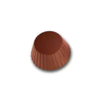 Polycarbonate Large Wavy Edged Chocolate Cup Mold - 65 mm x 30 mm - 8 cavity - 85 gr