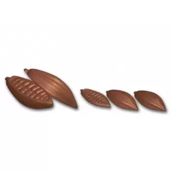 Polycarbonate Cocoa Pod Chocolate Mold - 140 mm x 61 mm - 3 cavity