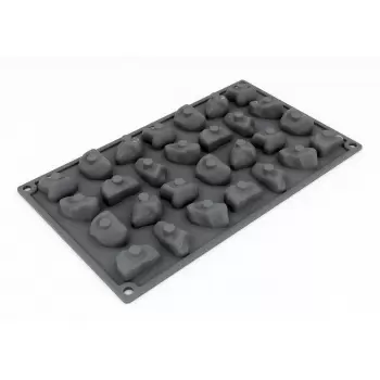 Pavoni Italia Gravel Decoration Silicone Mold - 39 mm x 29 mm x 18 mm H - 28 cavity - 6 ml