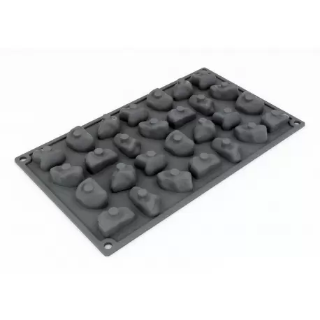 Pavoni Italia Gravel Decoration Silicone Mold - 39 mm x 29 mm x 18 mm H - 28 cavity - 6 ml