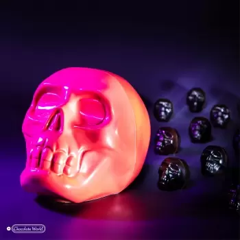 Magnetic Polycarbonate Chocolate Large Skull Mold - 103 mm x 150 mm x 106.5 mm H - 1 x 1 cavity