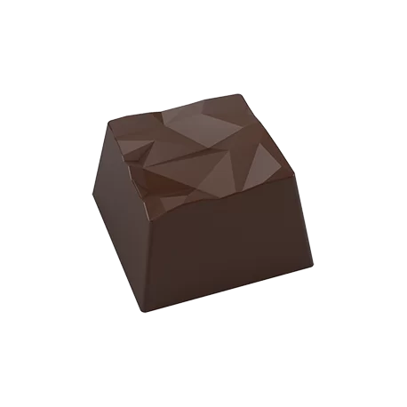 Pastry Chef's Boutique PCB741 Polycarbonate Crinkled Geometric Square Praline Chocolate Mold - 26x26x16mm - 10gr - 4x8 Cavity...