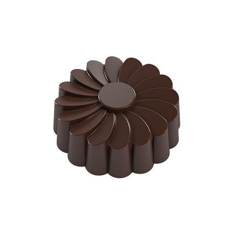 Polycarbonate Geometric Daisy Flower Praline Chocolate Mold - 34x12mm - 10  gr - 4x7 Cavity - 275x175x25mm