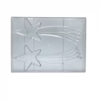 Cabrellon 1418 Polycarbonate Chocolate Shooting Star Mold - 237mm x 95mm x 18mm H - 2 x 1 cavity Holidays Molds