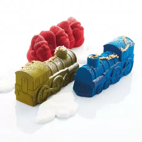 Pavoni Christmas Train Yule Log Cake Mold by Frank Haasnoot - 250mm x 88 mm x 106 mm H - 1435ml