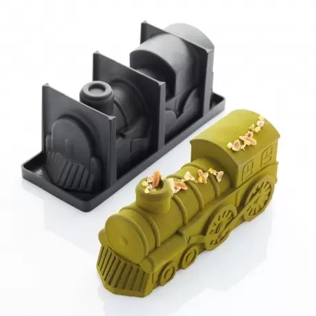 Pavoni Christmas Train Yule Log Cake Mold by Frank Haasnoot - 250mm x 88 mm x 106 mm H - 1435ml