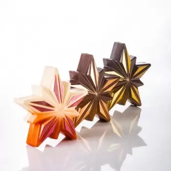 Pavoni KT208 Pavoni Thermoformed Chocolate Christmas Star - POLARIS - 172 mm x 164 mm x 75 mm H - 150g Holidays Molds