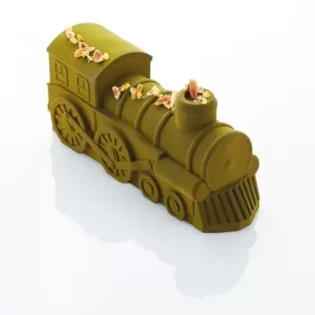 Pavoni Christmas Train Yule Log Cake Mold by Frank Haasnoot - 250mm x 88 mm x 106 mm H - 1435ml