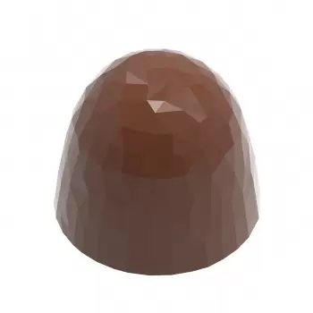 Chocolate World CW12056 Polycarbonate Faceted Cone Chocolate Dome Mold - 29mm x 29mm x 25mm - 14.5gr - 21 cavity Modern Shape...