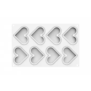 Silikomart Level Hearts 35 Silicone Mold Kit - 80mm x 66mm xh12mm - 35ml - 8 cavity