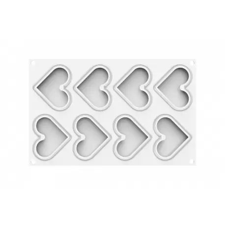 Silikomart Level Hearts 35 Silicone Mold Kit - 80mm x 66mm xh12mm - 35ml - 8 cavity