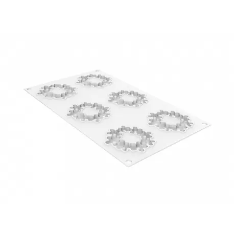 Silikomart Professional Flora 19 Silicone Top Mold - h7.5mm x Ø75mm - 19ml - 6 cavity