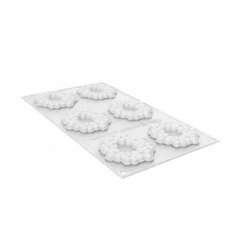 Silikomart Professional Flora 19 Silicone Top Mold - h7.5mm x Ø75mm - 19ml - 6 cavity