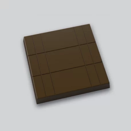 Pastry Chef's Boutique PCB209 Polycarbonate Striped Flat Square Chocolate Tablet Mold - 32mm x 32mm x 4mm - 5gr - 24 cavity B...