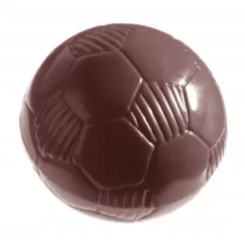 Chocolate World CW1243 Polycarbonate Futbol Soccer Ball Chocolate Mold - 30mm x 30mm x 15mm - 9gr - 24 cavity Themed Molds