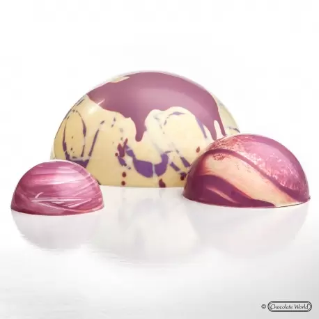 Chocolate World E8001-140 Polycarbonate Large Half Sphere Hemisphere Mold - 140mm x 70mm - 1 x 1 mold Sphere & Domes Molds