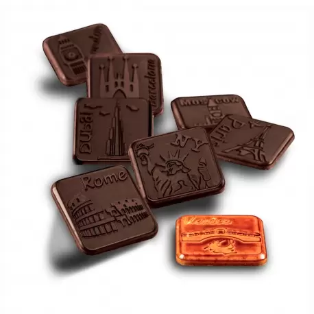 Martellato MA6006 Polycarbonate Chocolate Praline Mold - Napolitains Molds - 8x 3 Cav - 34x34x4 mm - 4gr approx Bars & Napoli...