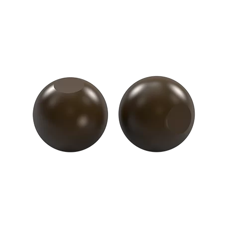 Pastry Chef's Boutique PCB529 Polycarbonate Magnetique 3D Chocolate Truffles Bon Bons Mold - Ø 26 mm x 26 mm - 11gr - 4 x 7 C...