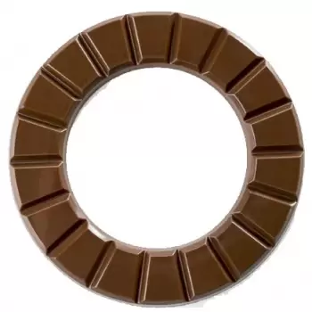 Tritan Polycarbonate Chocolate Chocoloop Tablet Mold - 80g - Ø15 cm outside x Ø9 cm inside