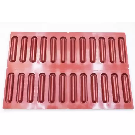 SILMAE Professional Silicone Pastry Mold - Easy Pie Finger - Ø145x33x20mm - 24 cavity - 63ml