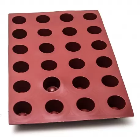 SILMAE Professional Silicone Pastry Mold - Cylinder with Well Mold - Ø 58 x 55 mm – 24 cavity - 106 ml