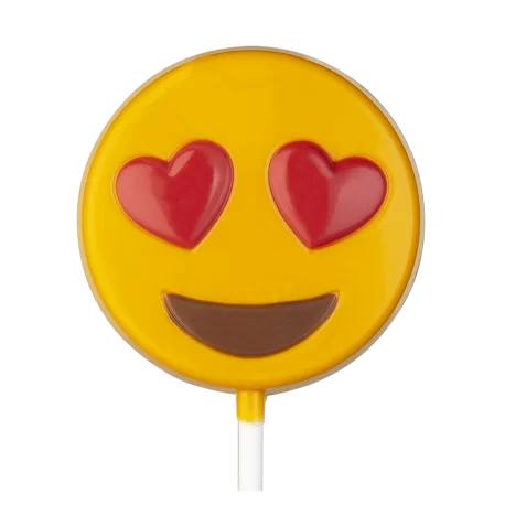 Hans Brunner HB-9134-PC Polycarbonate Chocolate Lollipop Mold - Smiley Emoji - 55 x 55 x 11 mm - 25 gr Valentine's Molds