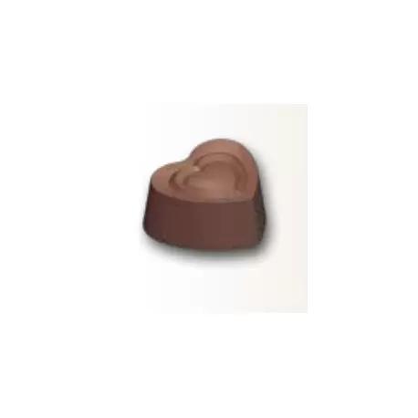 Polycarbonate Chocolate Heart Praline Mold - 28 x 24.9 x h 11.7mm - 18 cavity - 6 gr