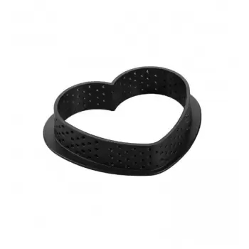 Silikomart Professional Amore Heart Tart Ring - 80mm x 70mm x h 20mm - 8pcs