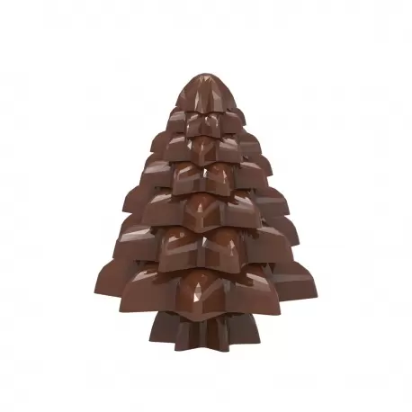 Polycarbonate Christmas Tree Stars Chocolate Mold - 80mm x 80mm x 84mm - 151gr