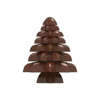 Polycarbonate Christmas Tree Stars Chocolate Mold - 80mm x 80mm x 84mm - 151gr