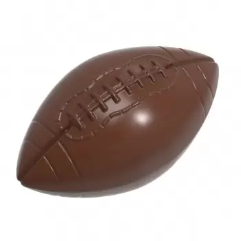 Chocolate World CW12099 Polycarbonate Football Chocolate Praline Mold - 42mm x 24mm x h 12mm - 24 cavity - 6gr Themed Molds