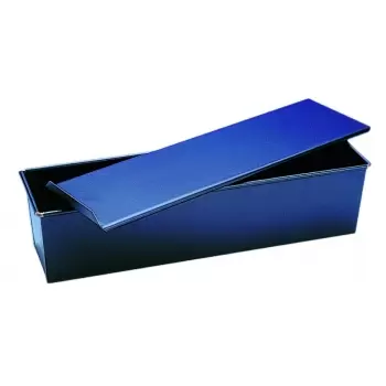 Blue Steel Bread Loaf Pan with Cover - 40cm x 10cm x 10cm