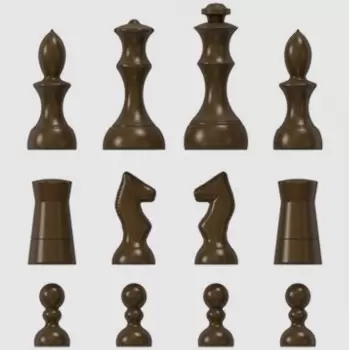 Polycarbonate Chess Set Chocolate Molds - 6 Figures - 275mm x 205mm x h 25mm