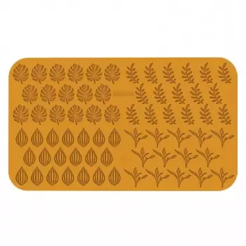 Silikomart Naturae Giardino Garden Leaves Decoration Silicone Mold - 470mm x 270mm - 68 cavity - 4 leaf designs