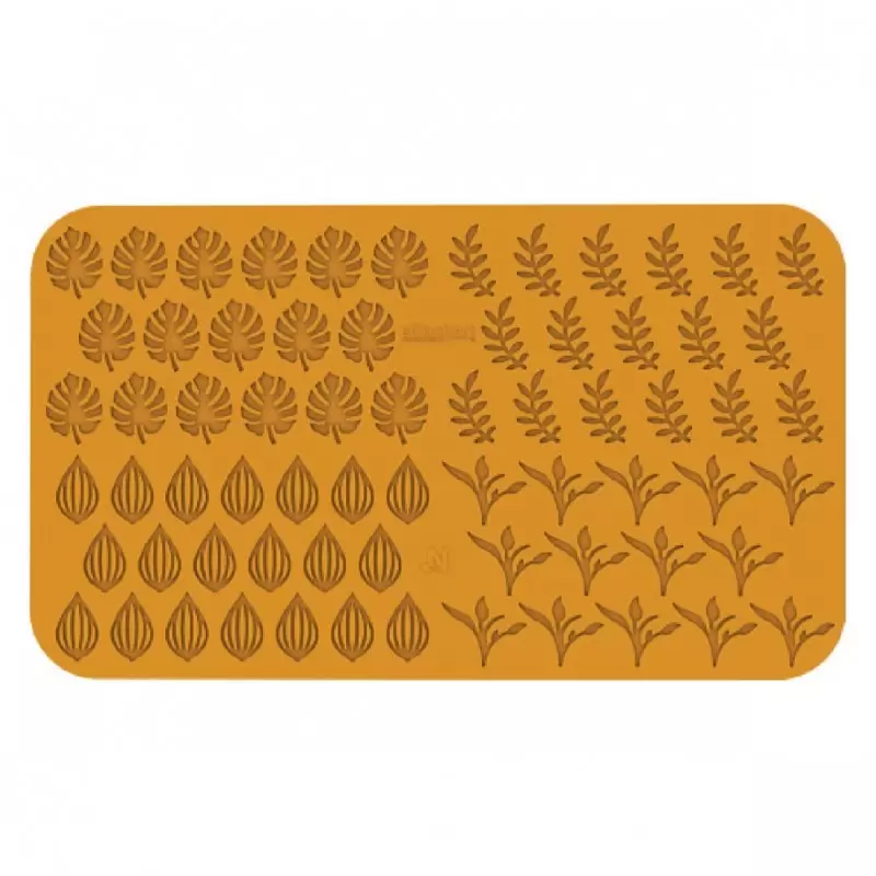 Silikomart Naturae Giardino Garden Leaves Decoration Silicone Mold - 470mm x 270mm - 68 cavity - 4 leaf designs